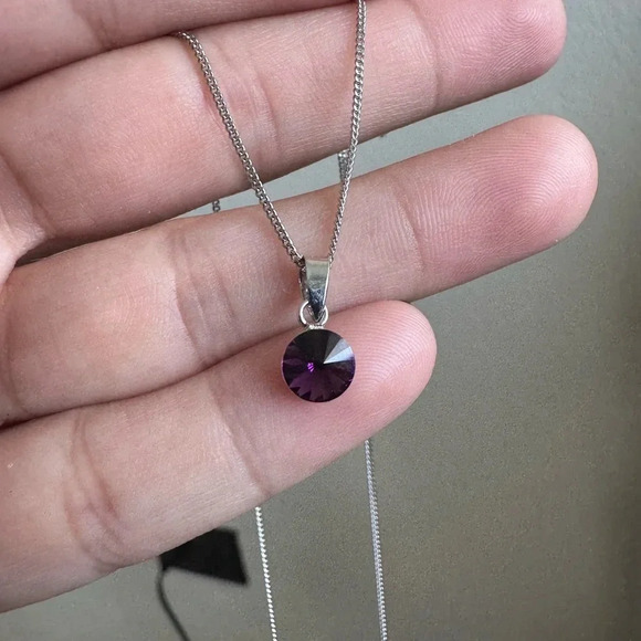 925 Sterling Silver Circle Set with Fine Austrian crystals - Picture 7 of 12